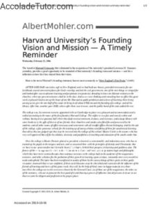 Harvard University Mission Statement